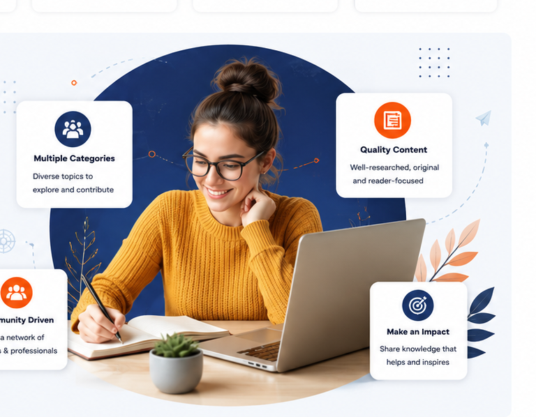 Writer creating a guest post article